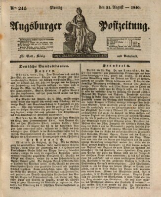 Augsburger Postzeitung Montag 31. August 1840