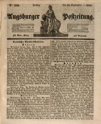 Augsburger Postzeitung Freitag 25. September 1840