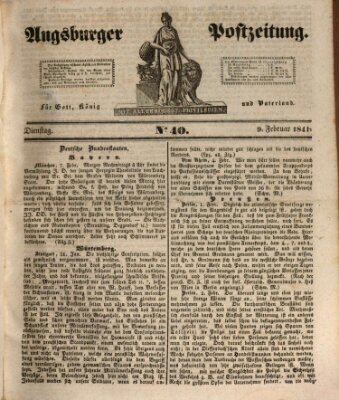 Augsburger Postzeitung Dienstag 9. Februar 1841