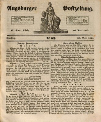 Augsburger Postzeitung Dienstag 30. März 1841