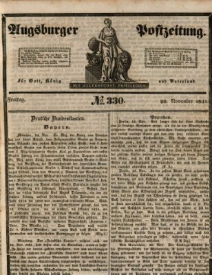 Augsburger Postzeitung Freitag 26. November 1841