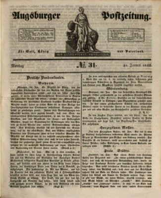 Augsburger Postzeitung Montag 31. Januar 1842