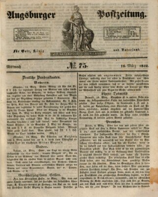 Augsburger Postzeitung Mittwoch 16. März 1842
