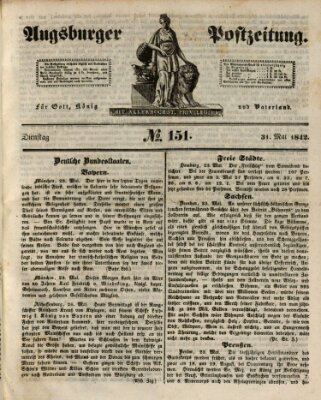 Augsburger Postzeitung Dienstag 31. Mai 1842