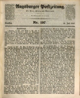 Augsburger Postzeitung Samstag 16. Juli 1842