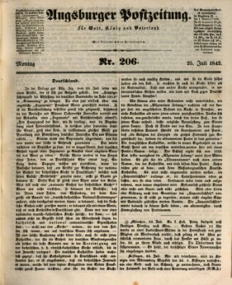 Augsburger Postzeitung Montag 25. Juli 1842