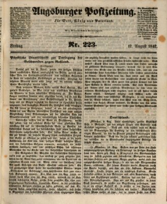 Augsburger Postzeitung Freitag 12. August 1842