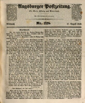 Augsburger Postzeitung Mittwoch 17. August 1842
