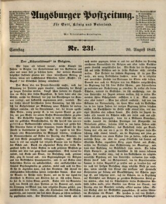 Augsburger Postzeitung Samstag 20. August 1842