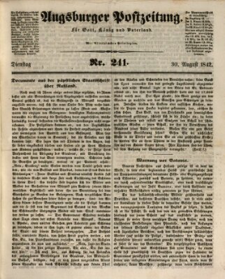 Augsburger Postzeitung Dienstag 30. August 1842