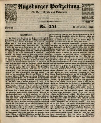 Augsburger Postzeitung Montag 12. September 1842