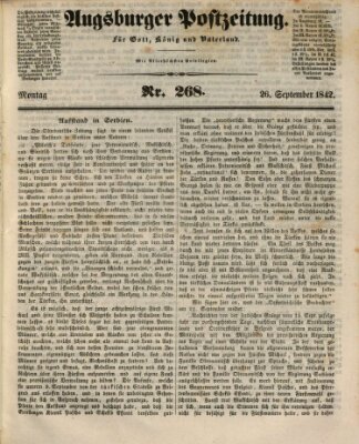 Augsburger Postzeitung Montag 26. September 1842