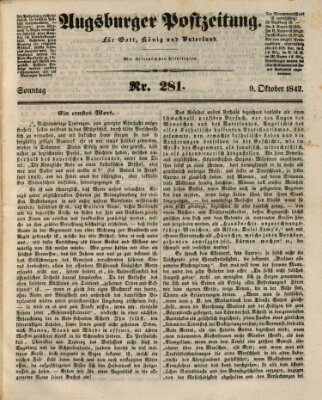Augsburger Postzeitung Sonntag 9. Oktober 1842