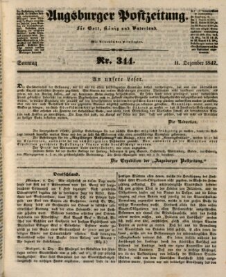 Augsburger Postzeitung Sonntag 11. Dezember 1842