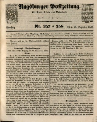 Augsburger Postzeitung Sonntag 25. Dezember 1842