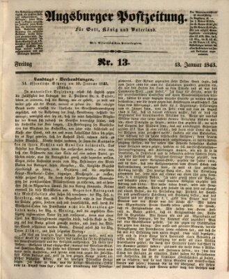 Augsburger Postzeitung Freitag 13. Januar 1843