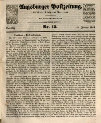 Augsburger Postzeitung Sonntag 15. Januar 1843