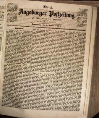 Augsburger Postzeitung Donnerstag 4. Januar 1844