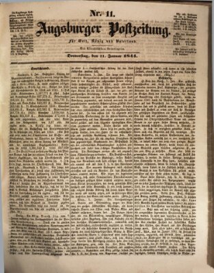 Augsburger Postzeitung Donnerstag 11. Januar 1844