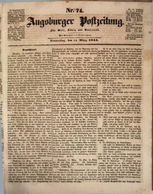 Augsburger Postzeitung Donnerstag 14. März 1844
