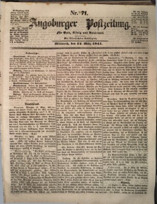 Augsburger Postzeitung Mittwoch 12. März 1845