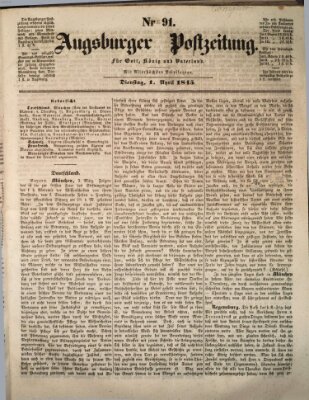 Augsburger Postzeitung Dienstag 1. April 1845