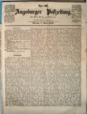 Augsburger Postzeitung Montag 7. April 1845