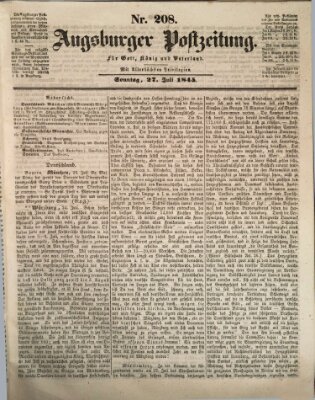 Augsburger Postzeitung Sonntag 27. Juli 1845
