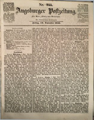 Augsburger Postzeitung Freitag 12. September 1845