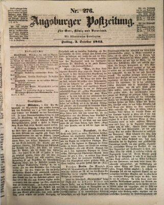 Augsburger Postzeitung Freitag 3. Oktober 1845
