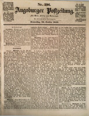Augsburger Postzeitung Donnerstag 23. Oktober 1845