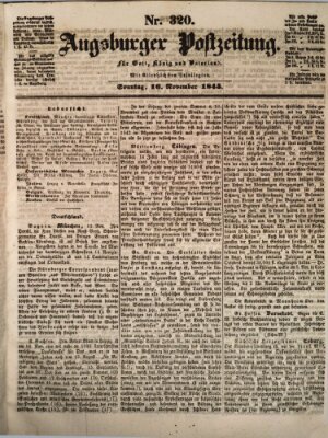 Augsburger Postzeitung Sonntag 16. November 1845