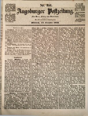 Augsburger Postzeitung Mittwoch 17. Dezember 1845