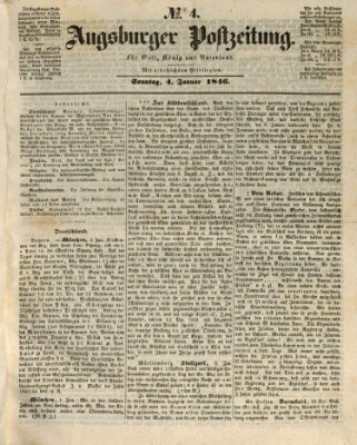 Augsburger Postzeitung Sonntag 4. Januar 1846