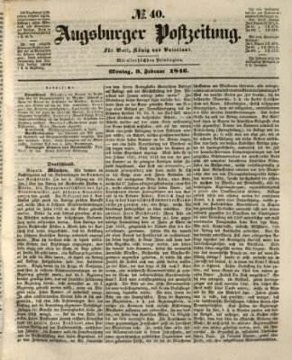 Augsburger Postzeitung Montag 9. Februar 1846