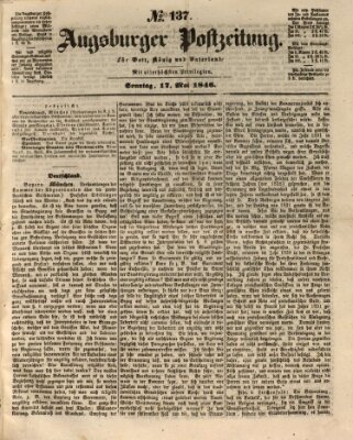 Augsburger Postzeitung Sonntag 17. Mai 1846