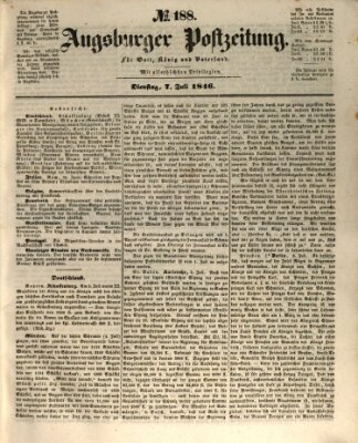 Augsburger Postzeitung Dienstag 7. Juli 1846