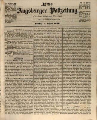 Augsburger Postzeitung Dienstag 4. August 1846