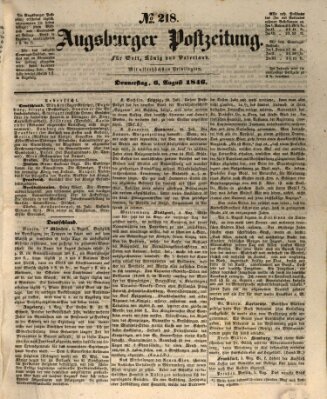 Augsburger Postzeitung Donnerstag 6. August 1846