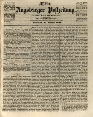 Augsburger Postzeitung Samstag 31. Oktober 1846