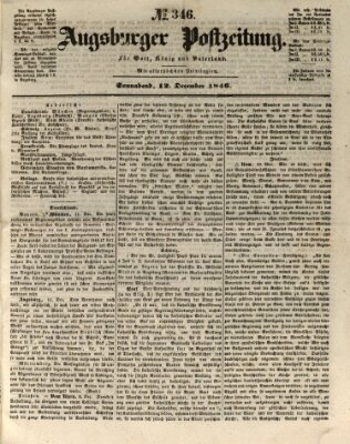 Augsburger Postzeitung Samstag 12. Dezember 1846