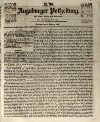 Augsburger Postzeitung Montag 8. Februar 1847