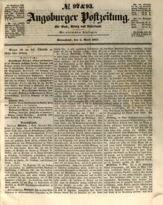 Augsburger Postzeitung Samstag 3. April 1847