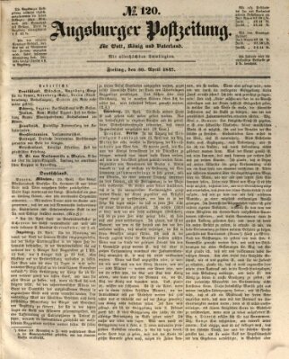 Augsburger Postzeitung Freitag 30. April 1847