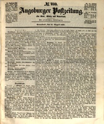 Augsburger Postzeitung Samstag 21. August 1847
