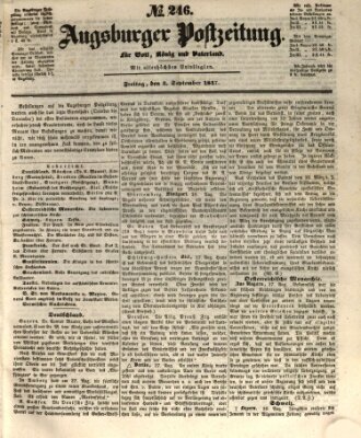 Augsburger Postzeitung Freitag 3. September 1847