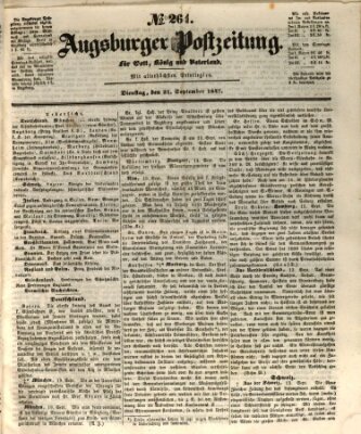 Augsburger Postzeitung Dienstag 21. September 1847