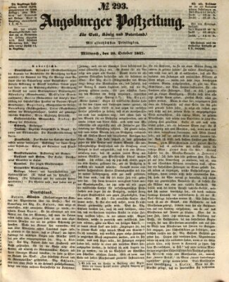 Augsburger Postzeitung Mittwoch 20. Oktober 1847