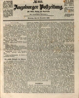 Augsburger Postzeitung Sonntag 19. Dezember 1847