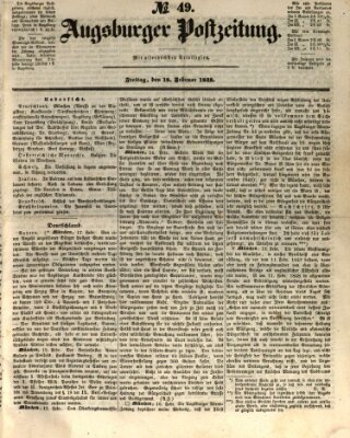 Augsburger Postzeitung Freitag 18. Februar 1848